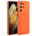 Coque Samsung Galaxy S23 Ultra 5G en TPU avec Porte-Cartes - Orange