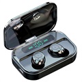 Écouteurs TWS avec Boîtier de Charge LED M7S - IPX7, Bluetooth 5.0 - Noir