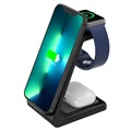 Wireless Charging Station with RGB Light and Digital Clock A06 - Black