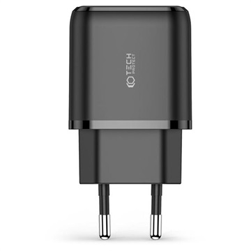 Chargeur Secteur Tech-Protect C20W 2-Port - PD20W, QC3.0 - Noir