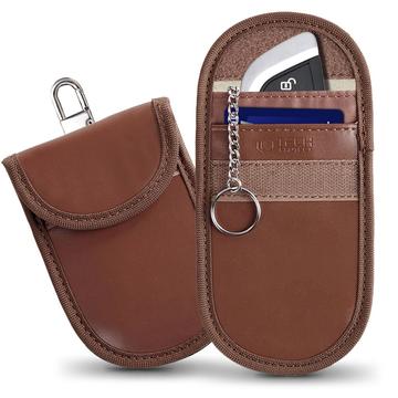 Tech-Protect KLR100 Étui à clés de voiture avec porte-cartes bloquant l\'identification par radiofréquence - Espresso