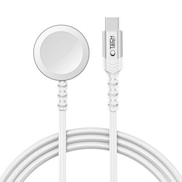 Tech-Protect MC01 Chargeur magnétique UltraBoost pour Apple Watch avec câble Type-C de 120cm - Blanc