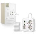 Tech-Protect PCS3X4 Bandeau d'alimentation - 3 prises CA, 2 ports USB-A & 2 ports USB-C, câble de 2m - Blanc