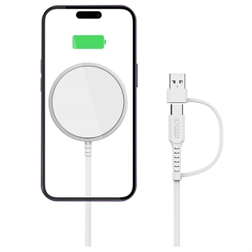 Chargeur Magnétique Sans Fil Tech-Protect QI15W-A25 - 15W - Blanc