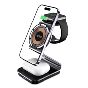 Tech-Protect QI15W-A29 Chargeur sans fil magnétique 3-en-1 (Emballage ouvert - Satisfaisant Bulk) - Noir