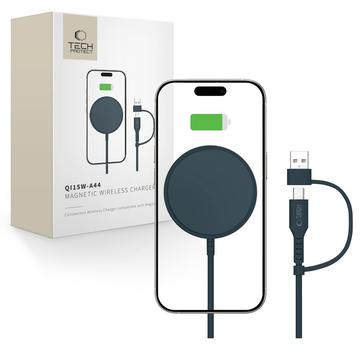 Tech-Protect QI15W-A44 Chargeur sans fil MagSafe 15W - Bleu marine