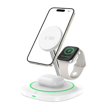 Tech-Protect QI15W-A46 Chargeur sans fil MagSafe 3-en-1 avec rétroéclairage atmosphérique