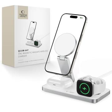 Tech-Protect QI15W-A47 Chargeur sans fil MagSafe 3-en-1 pliable
