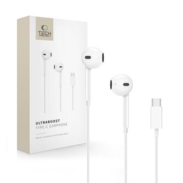 Écouteurs intra-auriculaires Tech-Protect UltraBoost USB-C - Blanc