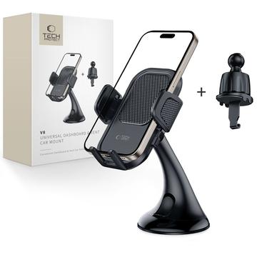 Tech-Protect V8 2-en-1 Support universel pour voiture - 53-96mm - Noir