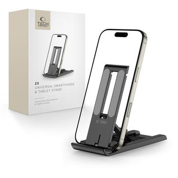 Tech-Protect Z5 Support pliable en aluminium pour smartphones, tablettes et lecteurs électroniques - 4" - 8.3" - Noir