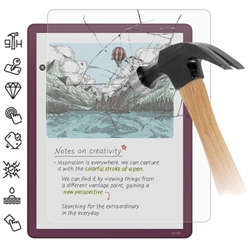 Protecteur d\'écran Amazon Kindle Scribe Colorsoft en verre trempé - 9H - Case Friendly - Transparente