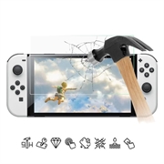 Protecteur d’Écran - 9H - Nintendo Switch OLED en Verre Trempé - Case Friendly - Clair