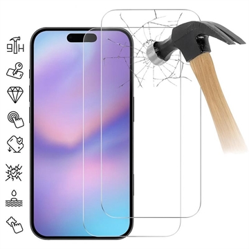 Protecteur d\'écran iPhone 17 Pro en verre trempé - 9H - Case Friendly - 2 Pcs. - Transparente