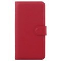 Etui Portefeuille Texturé pour Samsung Galaxy S6 - Rouge