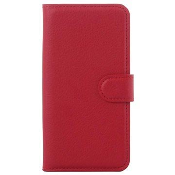 Etui Portefeuille Texturé pour Samsung Galaxy S6 - Rouge