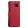 Etui Portefeuille Texturé pour Samsung Galaxy S6 - Rouge