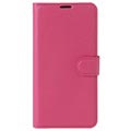 Étui Portefeuille Texturé pour Huawei Y6 (2017), Y5 (2017)- Rose Vif