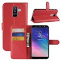 Étui Portefeuille Samsung Galaxy A6+ (2018) avec Support - Rouge