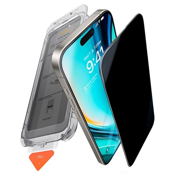 Protecteur d\'écran iPhone 16 Pro Max Torras GlassGo Privacy avec cadre Auto-Align