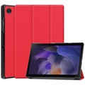 Étui à Rabat Tri-Fold pour Samsung Galaxy Tab A8 10.5 (2021) - Rouge