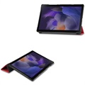 Étui à Rabat Tri-Fold pour Samsung Galaxy Tab A8 10.5 (2021) - Rouge