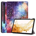 Étui à Rabat Samsung Galaxy Tab S7+/S8+ - Série Tri-Fold - Galaxie