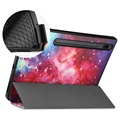 Étui à Rabat Samsung Galaxy Tab S7+/S8+ - Série Tri-Fold - Galaxie