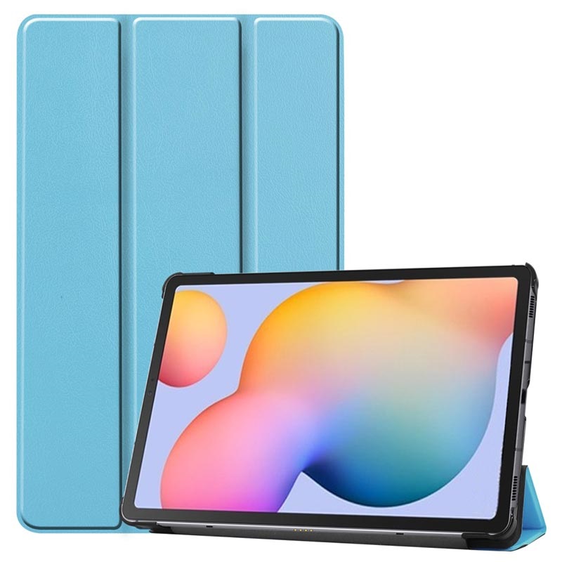 Étui à Rabat Samsung Galaxy Tab S6 Lite Série TriFold Azur Clair