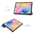 Étui à Rabat Samsung Galaxy Tab S6 Lite 2020/2022 - Série Tri-Fold - Azur Clair