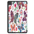 Étui à Rabat Lenovo Tab M7 - Série Tri-Fold - Papillons / Fleurs