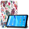 Étui à Rabat Lenovo Tab M7 - Série Tri-Fold - Papillons / Fleurs