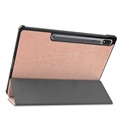 Étui à Rabat Samsung Galaxy Tab S7+/S8+ - Série Tri-Fold - Rose Doré
