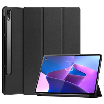 Étui à Rabat Smart Lenovo Tab P12 Pro - Série Tri-Fold - Noir