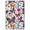 Étui à Rabat Smart Samsung Galaxy Tab S7 FE - Série Tri-Fold - Papillons / Fleurs