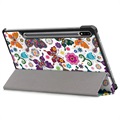 Étui à Rabat Smart Samsung Galaxy Tab S7 FE - Série Tri-Fold - Papillons / Fleurs