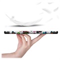 Étui à Rabat Smart Samsung Galaxy Tab S7 FE - Série Tri-Fold - Papillons / Fleurs