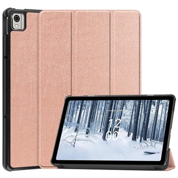 Étui Folio Intelligent Nokia T21 - Série Tri-Fold - Rose Doré