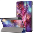 Étui Folio Intelligent Samsung Galaxy Tab S7/S8 - Série Tri-Fold - Galaxie