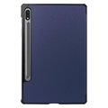 Étui à Rabat Smart Samsung Galaxy Tab S8 - Série Tri-Fold - Bleu Foncé