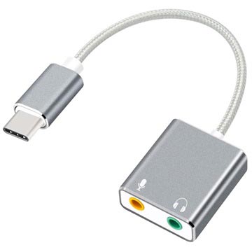 Adaptateur Audio USB-C / AUX pour Casque & Microphone - Gris