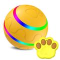 Balle jouet à LED rechargeable par USB avec télécommande pour animaux de compagnie - jaune