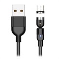 Câble de Charge Magnétique Rotatif USB2.0 / MicroUSB - 2m - Noir