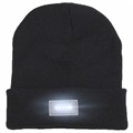 Unisex Knitted Winter Hat / Beanie with LED Flashlight - Black
