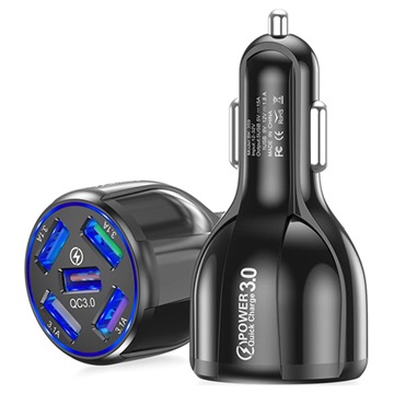 Chargeur Voiture Rapide Universel 5xUSB - QC3.0 - Noir