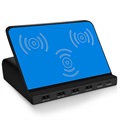 Universal 9-in-1 Charging Station - EU Plug - Blue / Black