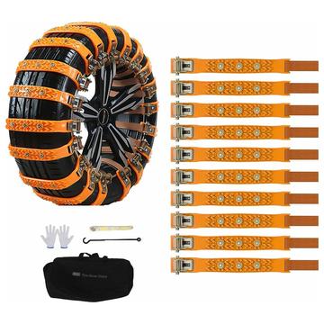 Chaînes neige universelles pour SUV, camions et véhicules tout-terrain - 10 Pcs.