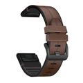 Bracelet universel Garmin 22mm en cuir et silicone - Marron