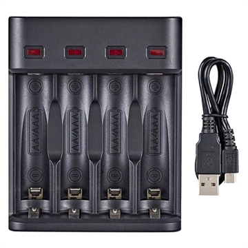 Chargeur de Piles USB Rapide Multifonctionnel Doublepow DP-UK95 - AA/AAA/9V