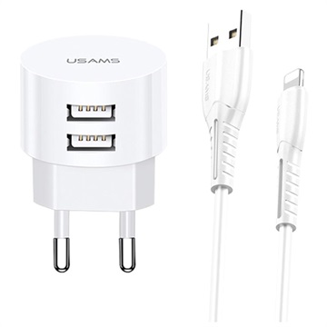 Usams CC081 T20 Dual-Port Fast Travel Charger - White